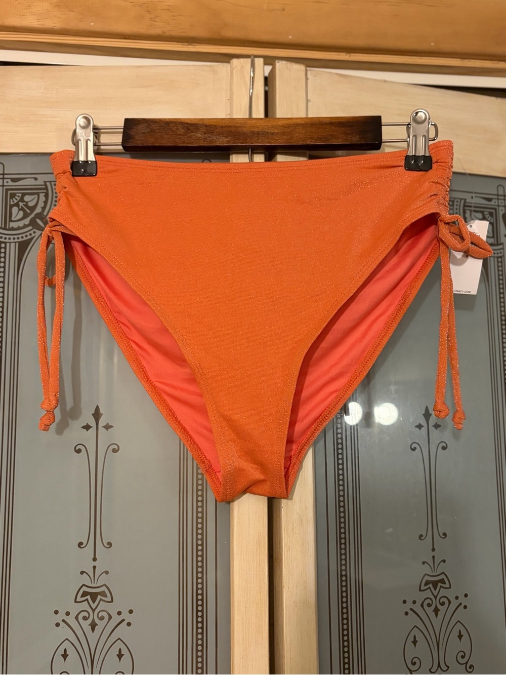 Old Navy Coral Shimmer Bikini Bottom with Side Ties